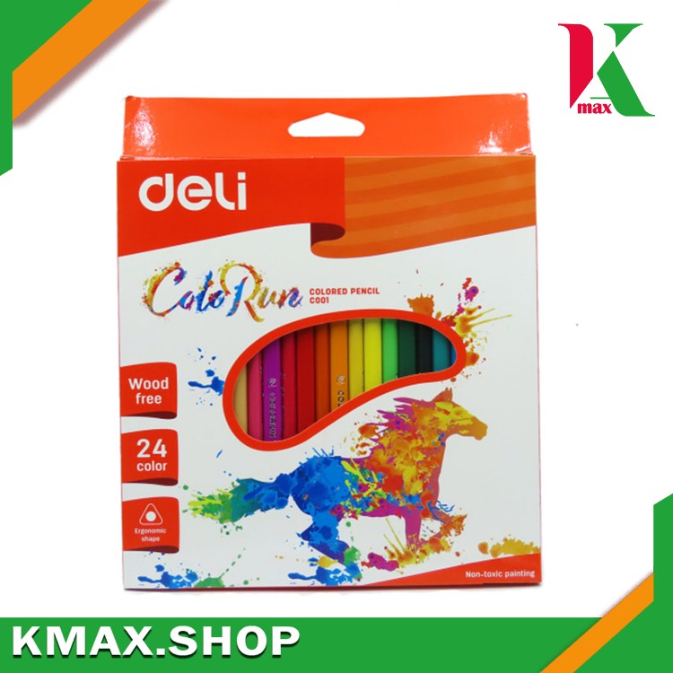 Deli Color Pencil 24 colors (wood free) C00120