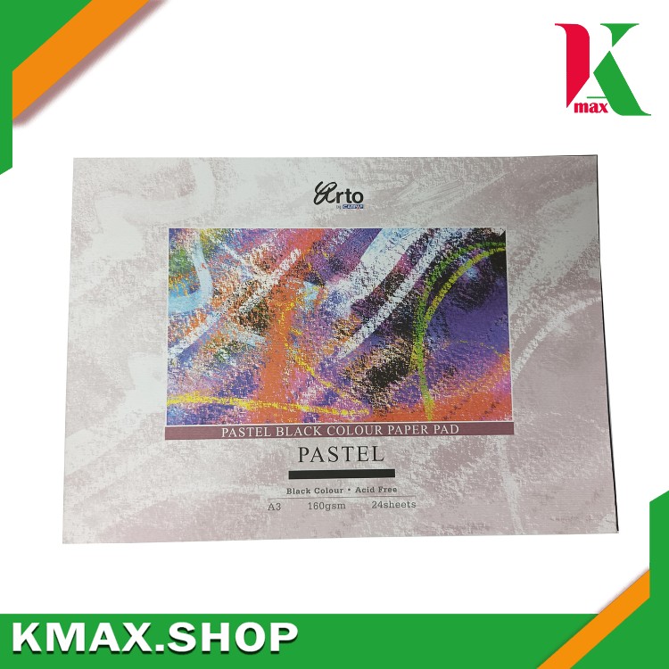 Arto pastel paper black pad A3/160g/24sheets (CR37158)